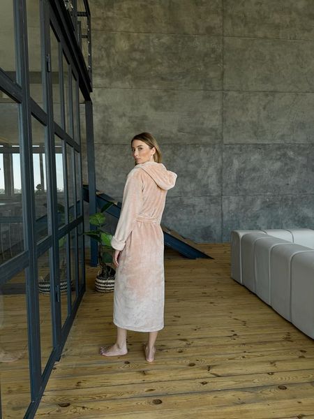 Жіночий халат з капюшоном махровий плюшевий теплий ХL-XXL 1727258418351